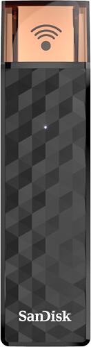 SanDisk - Connect 16GB USB 2.0 Type A Wireless Flash Drive - Black - Larger Front
