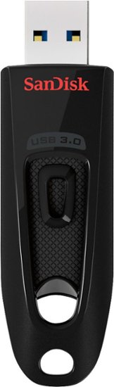 SanDisk - Ultra 256GB USB 3.0 Type A Flash Drive - Black - Front Zoom