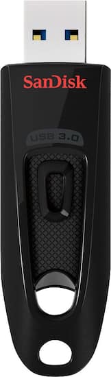 SanDisk - Ultra 256GB USB 3.0 Type A Flash Drive - Black - Front Zoom