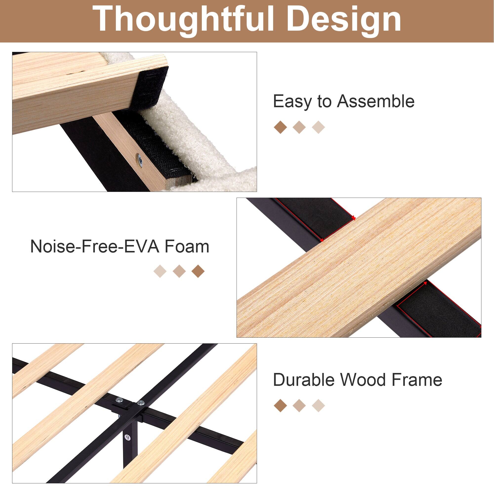 Thoughtful Design

- Easy to Assemble
- Noise-Free EVA Foam
- Durable Wood Frame