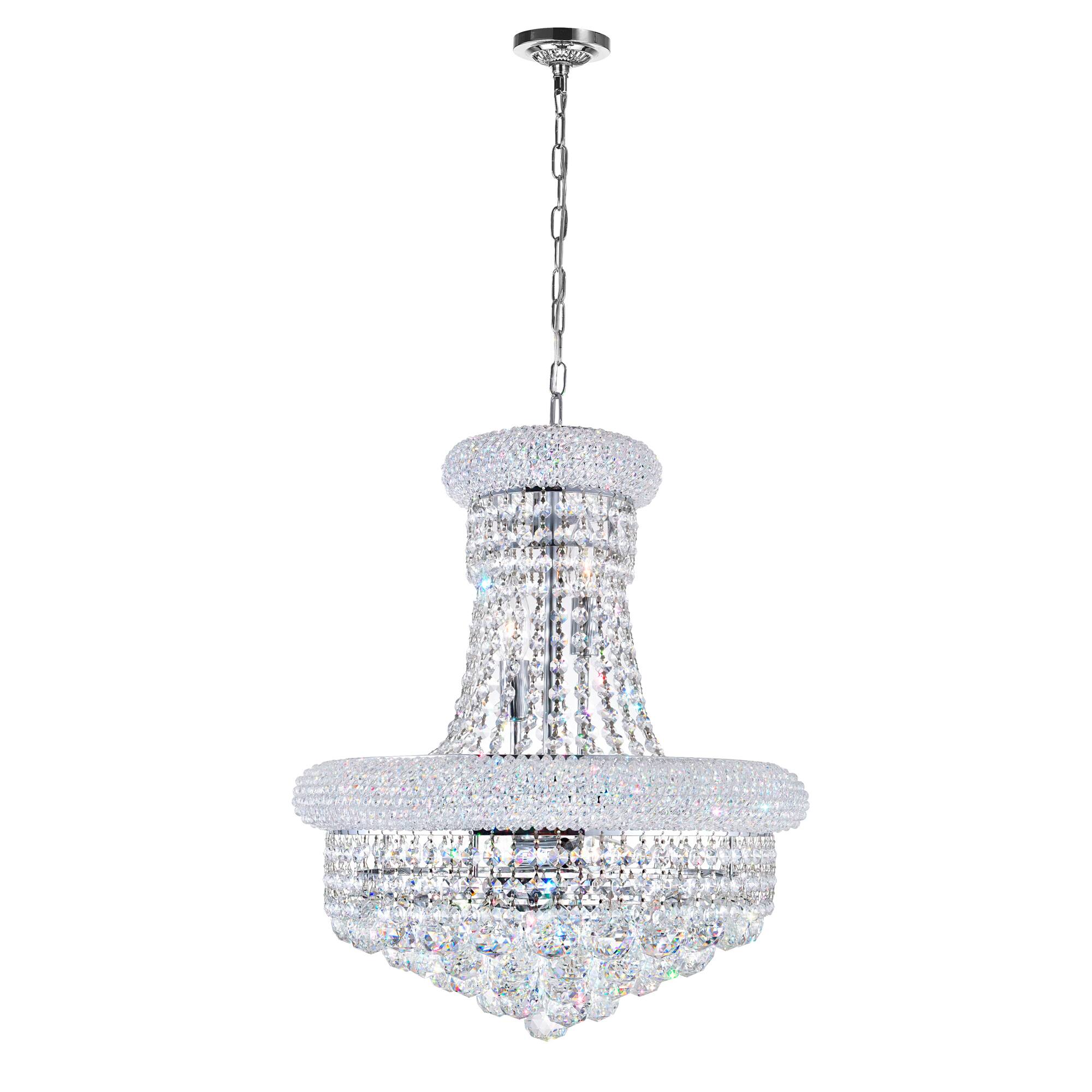 Front. CWI Lighting - Empire 8 Light Down Chandelier With Chrome Finish - Chrome.