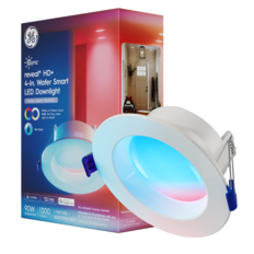 - Cync
- reveal® HD+
- 4-In. Wafer Smart LED Downlight
- HIGH LIGHT OUTPUT
- Millions of Vibrant Colors PLUS The Pure, Clean Light of reveal®
- Wet Rated
- 90W
- 1300 Lumens
- 1 Fixture
- Junction Box
- No recessed housing required
- Dimmable to 1% brightness with app
- Compatible with Google Home
- Works with Matter
- Works with Alexa
- Cync Smart brightness with app
- Not for use with traditional dimmers