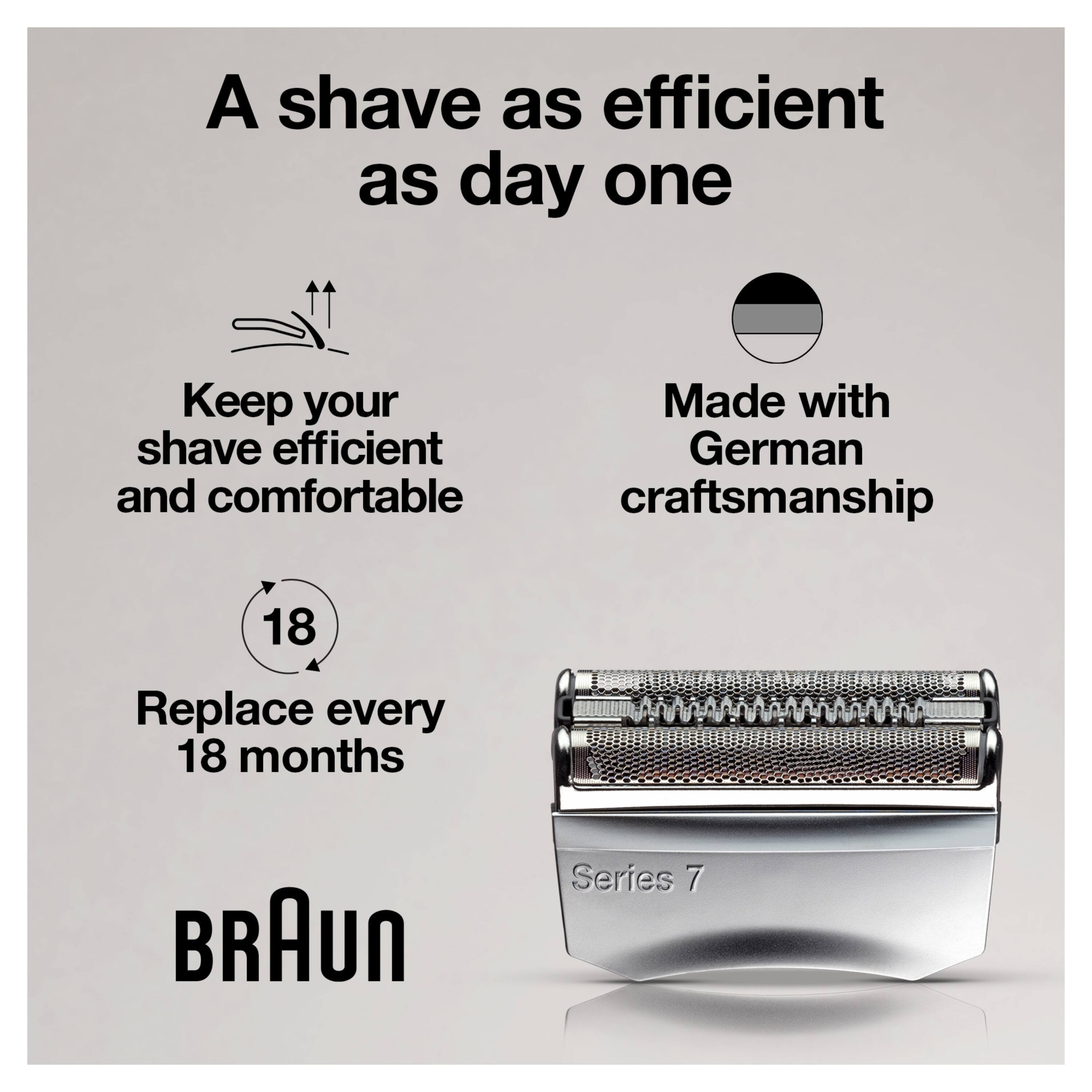 A shave as efficient as day one

Keep your shave efficient and comfortable

Made with German craftsmanship

Replace every 18 months

BRAUN Series 7