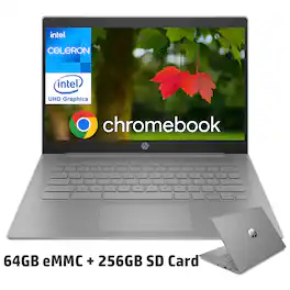HP - 14" HD Chromebook - Intel Celeron N4120 - 4GB RAM - 320GB Storage - Chrome OS - Modern Grey