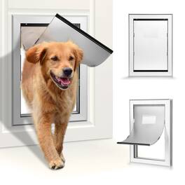 Ownpets - Large Pet Door Dog Metal Magnetic Locking Flap Screen Gate