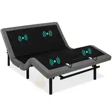 Front. Best Choice Products - Best Choice Products Queen Size Adjustable Bed Base for Stress Management with Massage, Remote Control, USB Ports - Gray.