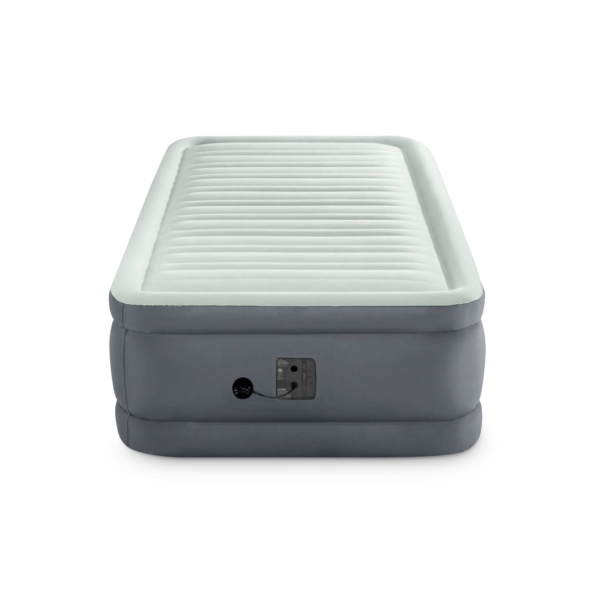 Alt View 1. Intex - Intex PremAire I Fiber-Tech Elevated Air Mattress Bed with Built-In Pump, Twin - Gray.