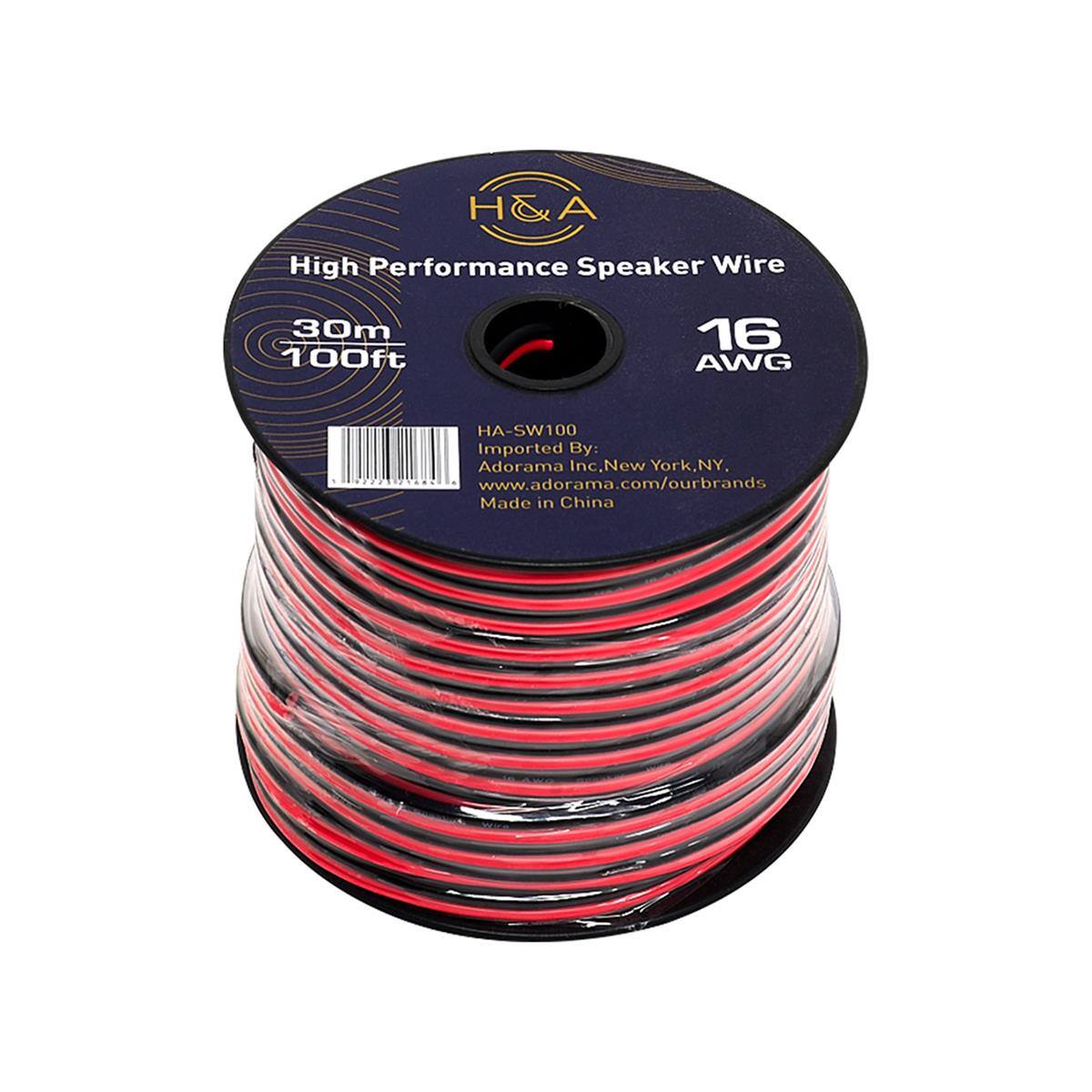H&A  
High Performance Speaker Wire  
30m 100ft  
16 AWG  
HA-SW100  
Imported By: Adorama Inc., New York, NY  
www.adorama.com/ourbrands  
Made in China