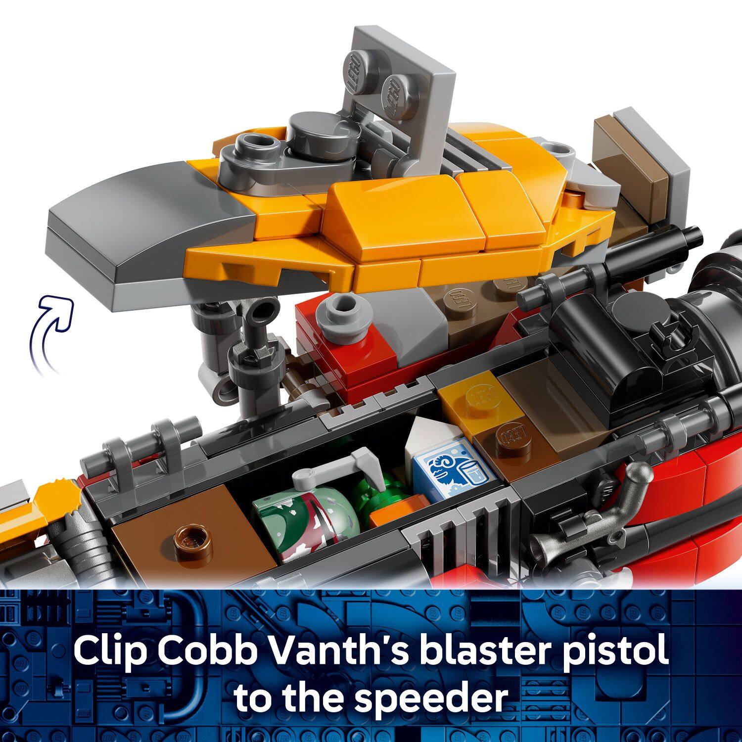 Clip Cobb Vanth's blaster pistol to the speeder