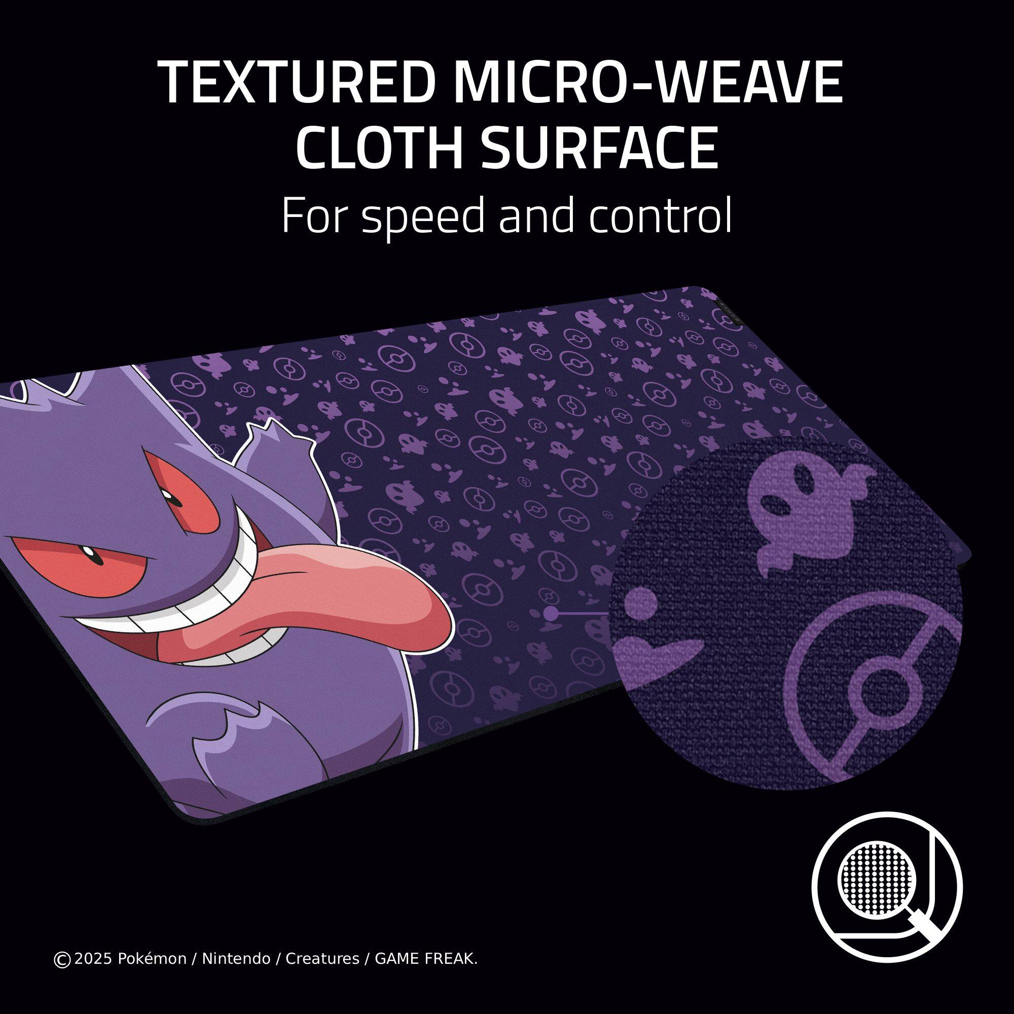 TEXTURED MICRO-WEAVE CLOTH SURFACE  
For speed and control  

© 2025 Pokémon / Nintendo / Creatures / GAME FREAK.