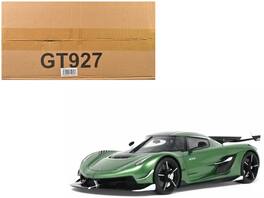 Koenigsegg Jesko Stripes 1/18 Model Car by GT Spirit - Green Metallic with Black