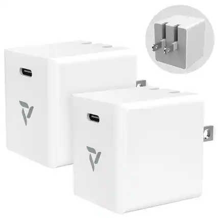 Front. Vena - 2Pack 30W PD 3.0 USB C Charger Block for iPhone Charger USB C Adapter, Fast Charger, USB C Wall Charger Plug - White.