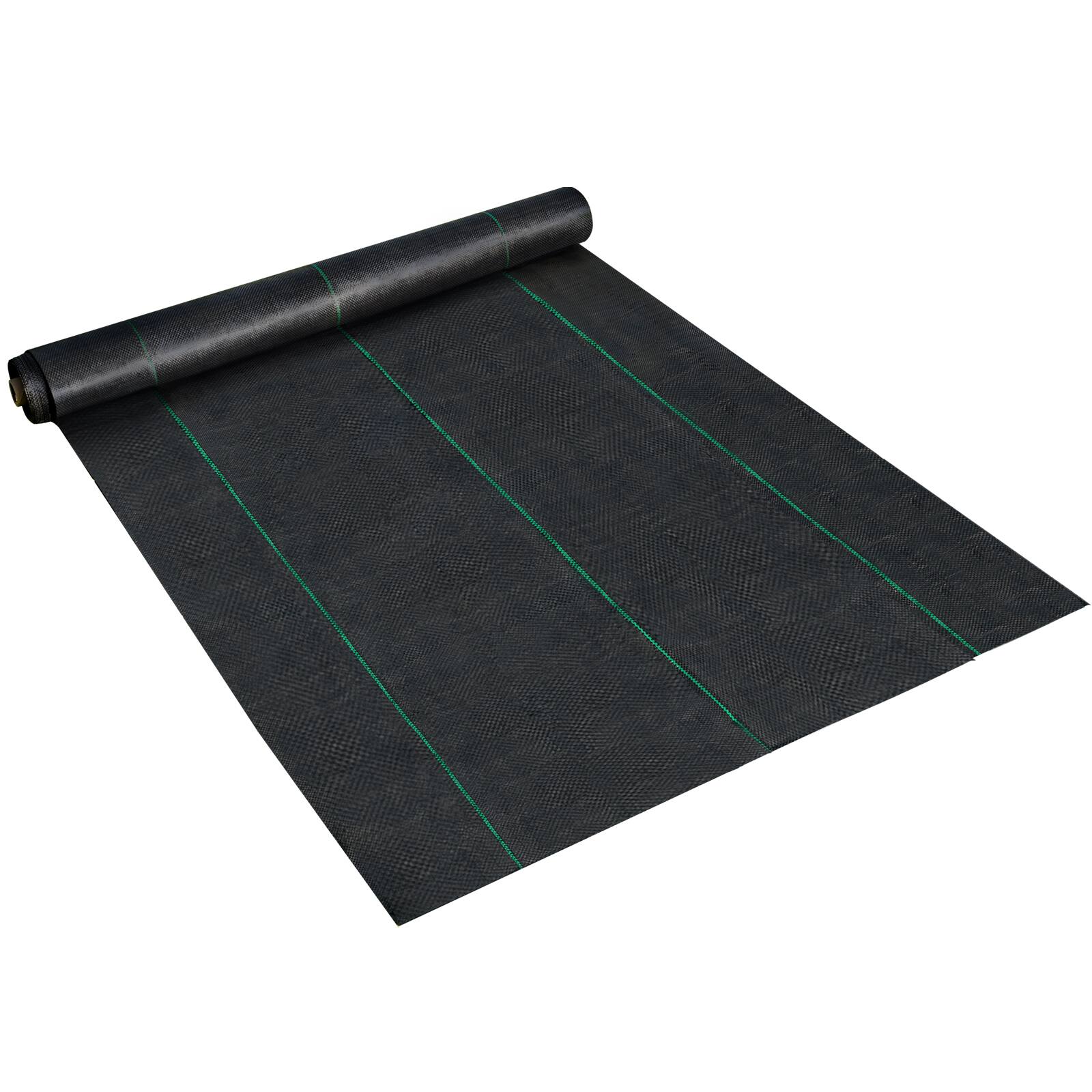Alt View 5. VEVOR - 6.5FTx300FT Premium Weed Barrier Fabric Heavy Duty 3.2OZ,Woven Weed Control Fabric,High Permeability Good for Flower Bed - Black.