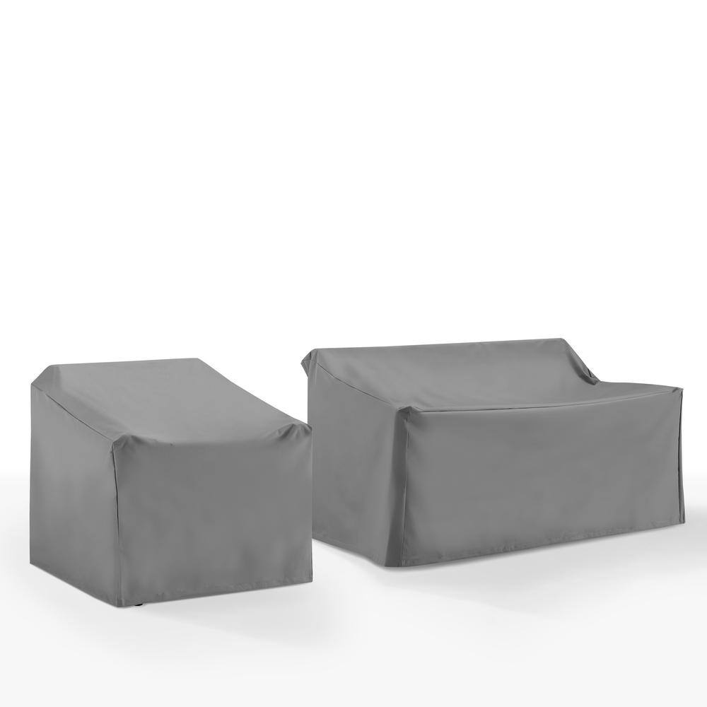Alt View 2. Crosley Furniture - 2Pc Outdoor Furniture Cover Set - Chair & Loveseat - Gray.