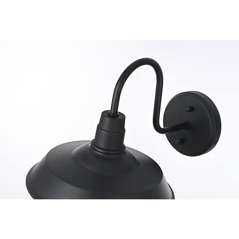 Alt View 3. Elegant Lighting - Rayan 10 Inch Outdoor Wall Sconce In Black - Black.