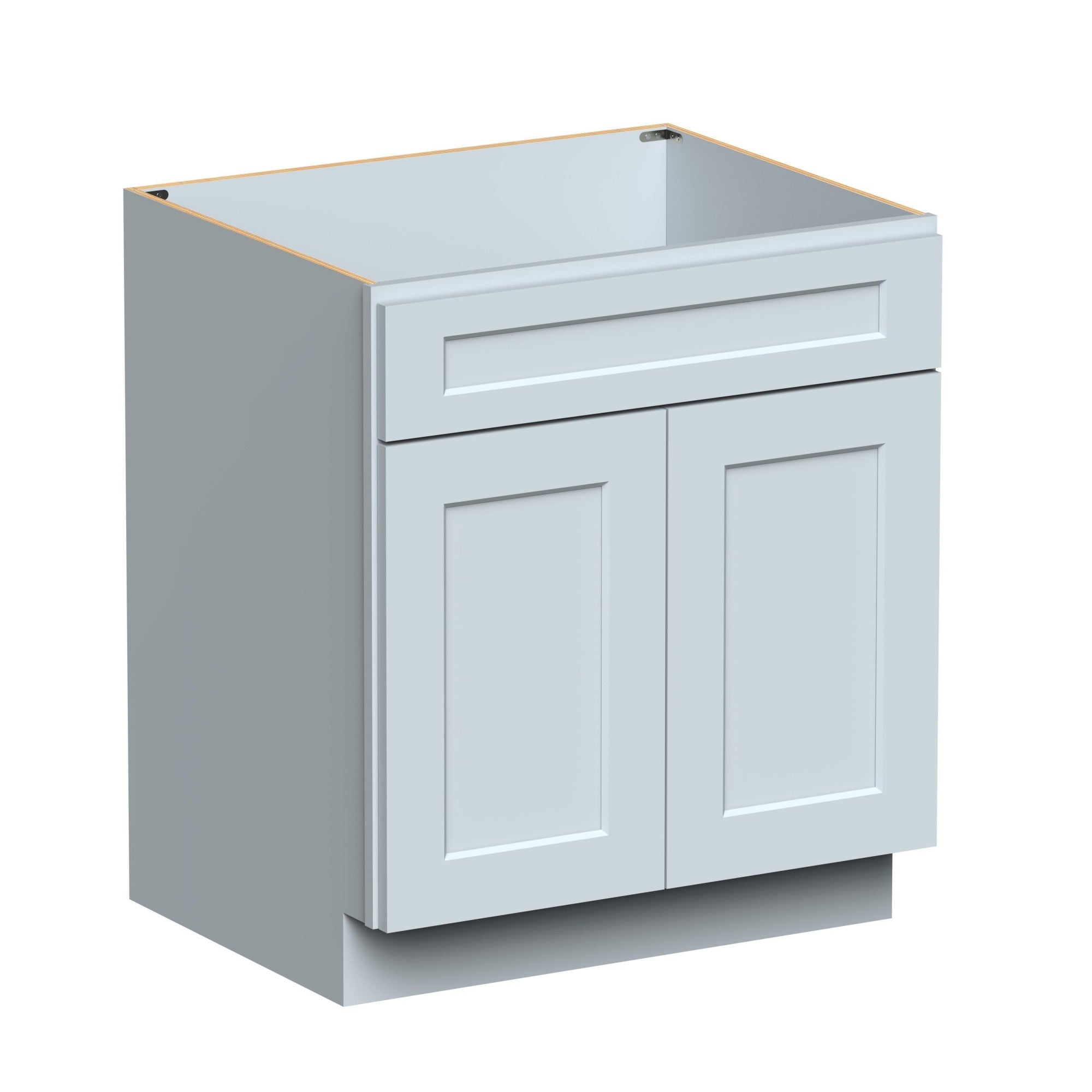 Alt View 1. Boyel Living - 30in.W x24in.D x34.5in.H DOVE GREY SINK BASE Fully assembled Cabinet With Two HDF Doors - Gray.
