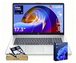 HP - Upgraded - 17.3" HD+ Touch Laptop - Intel Core Ultra 7 255U - 32GBRAM 1TB SSD - FP Reader - Backlit KB - PCO Cooler - Silver
