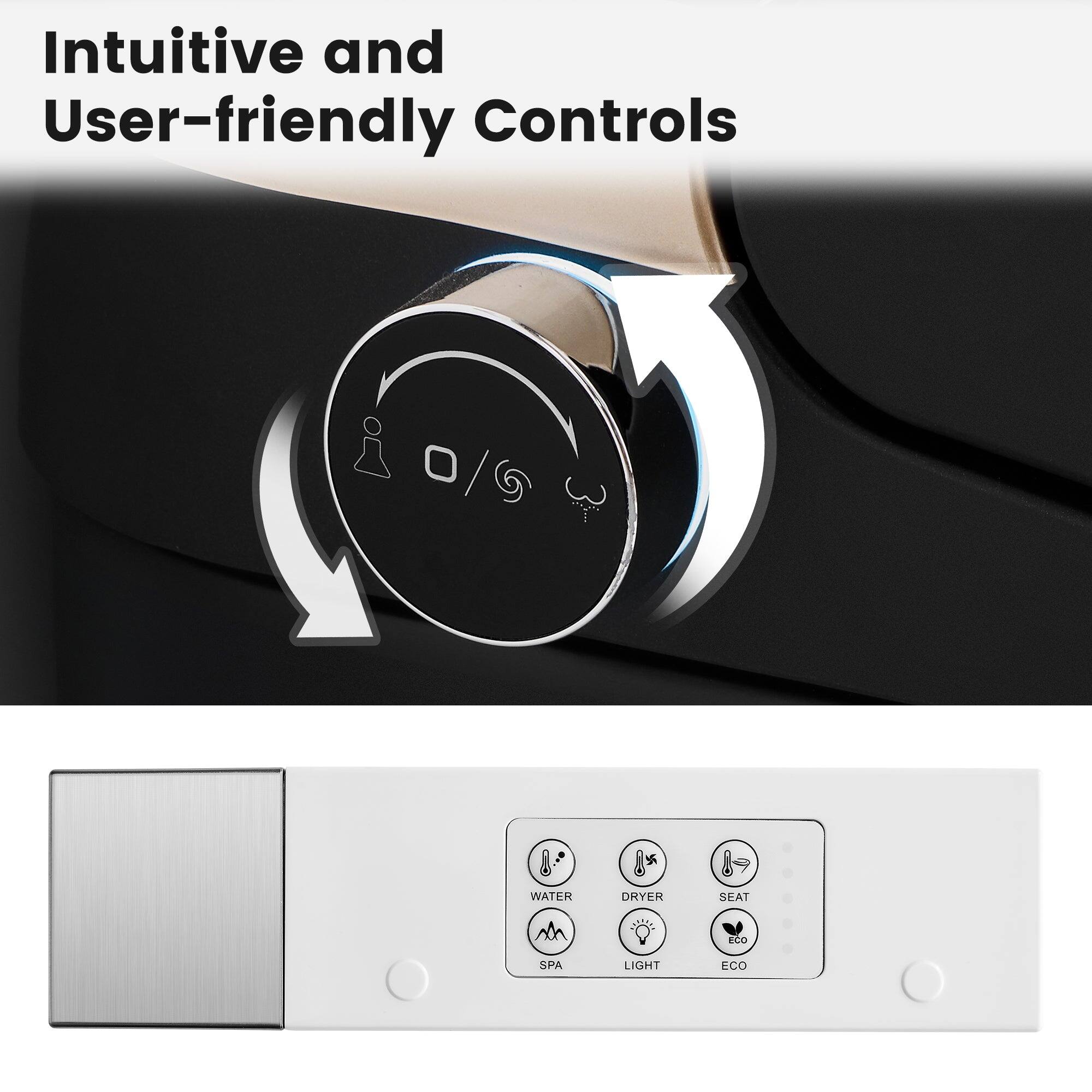 Intuitive and User-friendly Controls

- WATER
- SPA
- LIGHT
- DRYER
- SEAT
- ECO