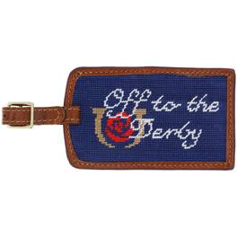 Smathers & Branson - Kentucky Derby Off to the Derby Needlepoint Luggage Tag - Navy