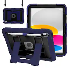 Front. Vena - For Apple iPad A16 Case for Kids, iPad A16 10th/11th Generation Case, with Pencil Holder Cover for iPad A16 10.9" Blue - Blue.