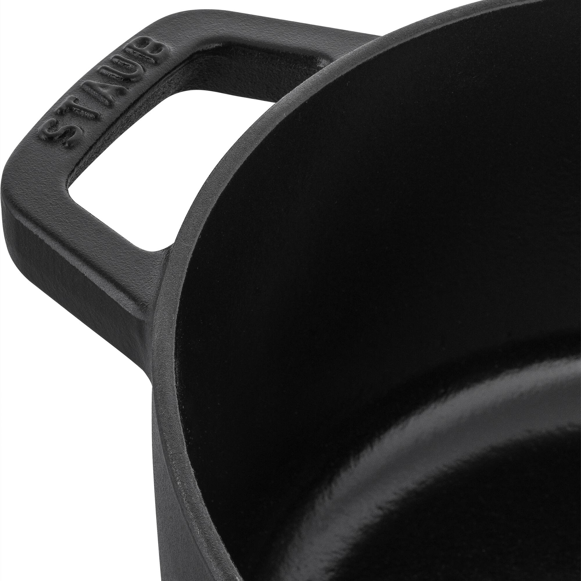 Alt View 5. Staub - Staub Cast Iron 6.25-qt Shallow Oval Dutch Oven - Black - Black.