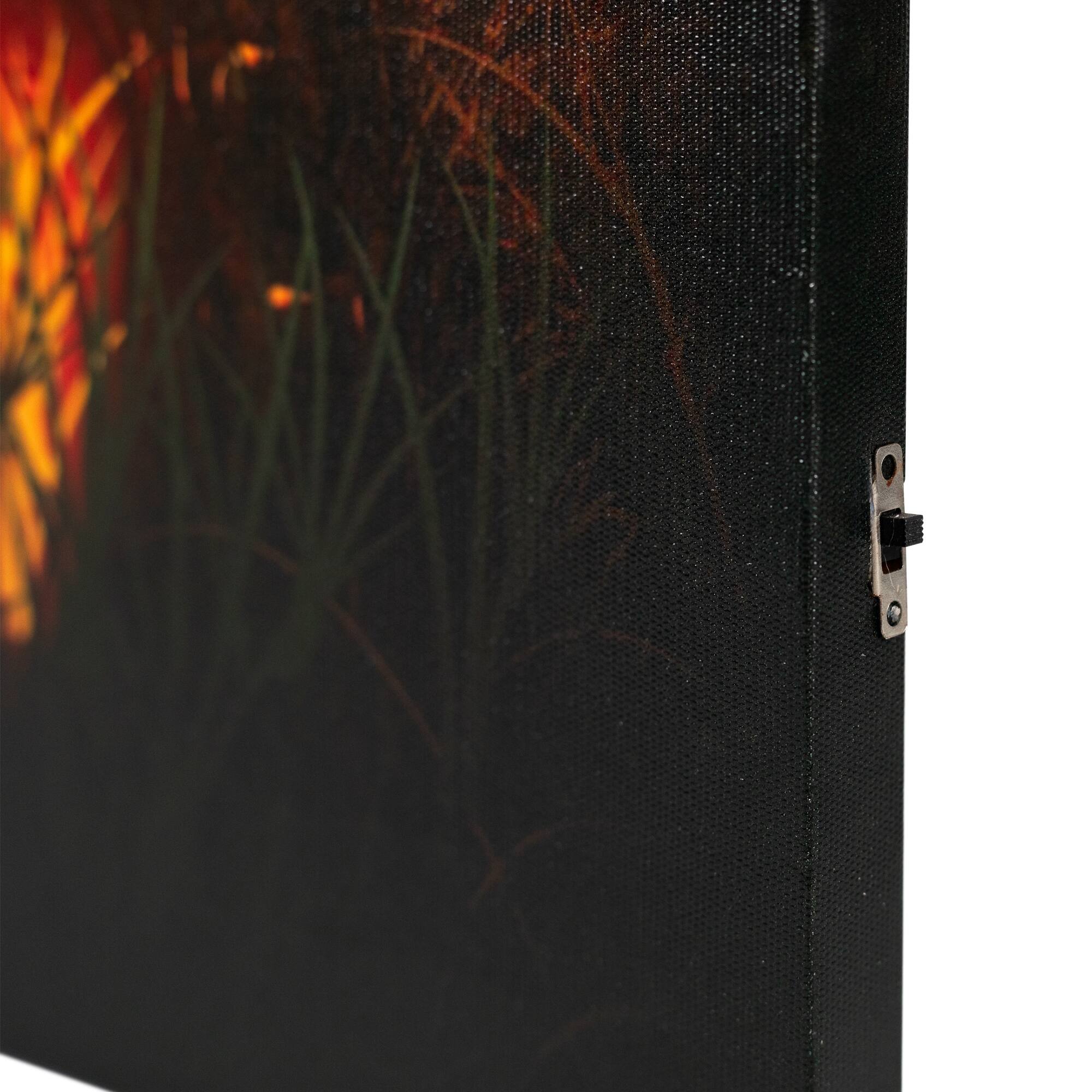 Alt View 5. Northlight - LED Lighted Jack-O-Lanterns in Cemetery Halloween Canvas Wall Art 23.5" x 15.5" - Black.