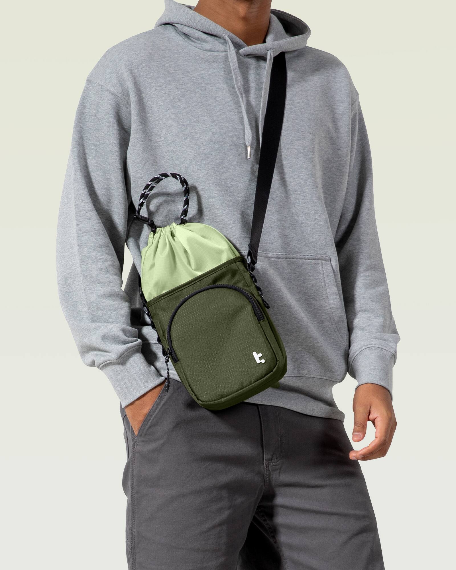 Alt View 5. tomtoc - GameOn-G50 Sling Crossbody Bag for Nintendo Switch 2 / Switch OLED Slim Case, Travel Chest Carrying Pouch - Green.