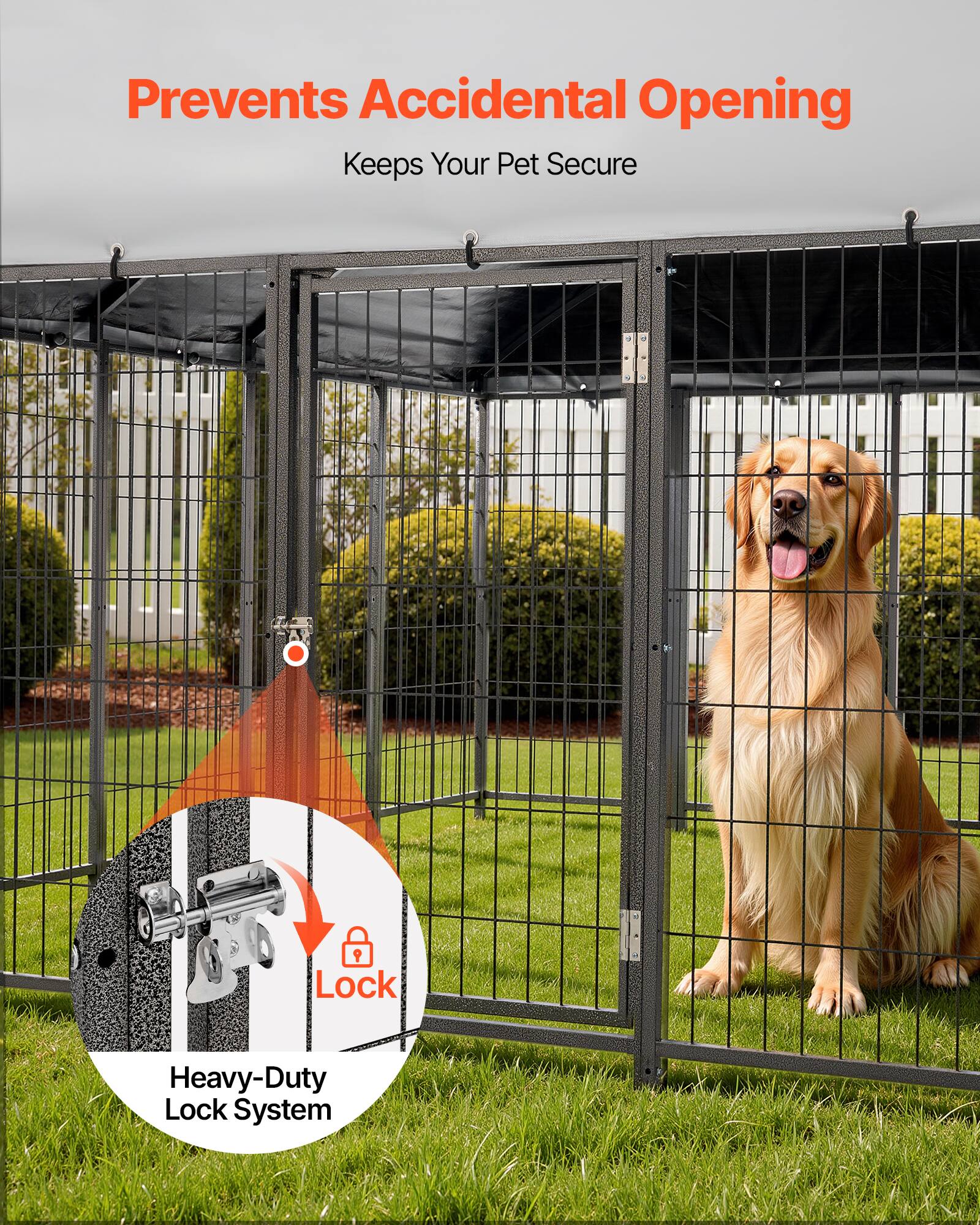 Prevents Accidental Opening  
Keeps Your Pet Secure  

Heavy-Duty Lock System