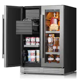 Ca'Lefort - 3-in-1 Sphere Ice Maker & Beverage Cooler, 24 Inch Built in Ice Maker, Energy Star, Undercounter Ice Ball Maker for Home - Stainless Steel