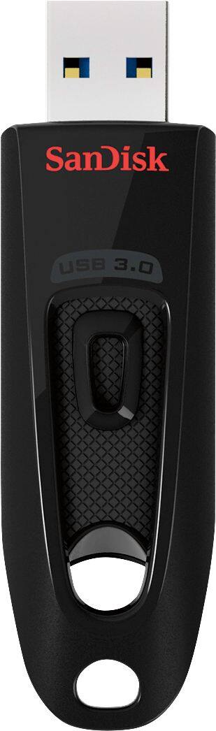 Front. SanDisk - Ultra 64GB USB 3.0 Flash Drive - Black.