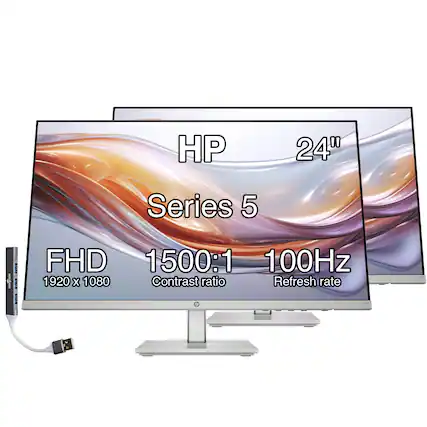 HP 24" Series 5 FHD 1500:1 100Hz 1920 x 1080 Contrast ratio Refresh rate