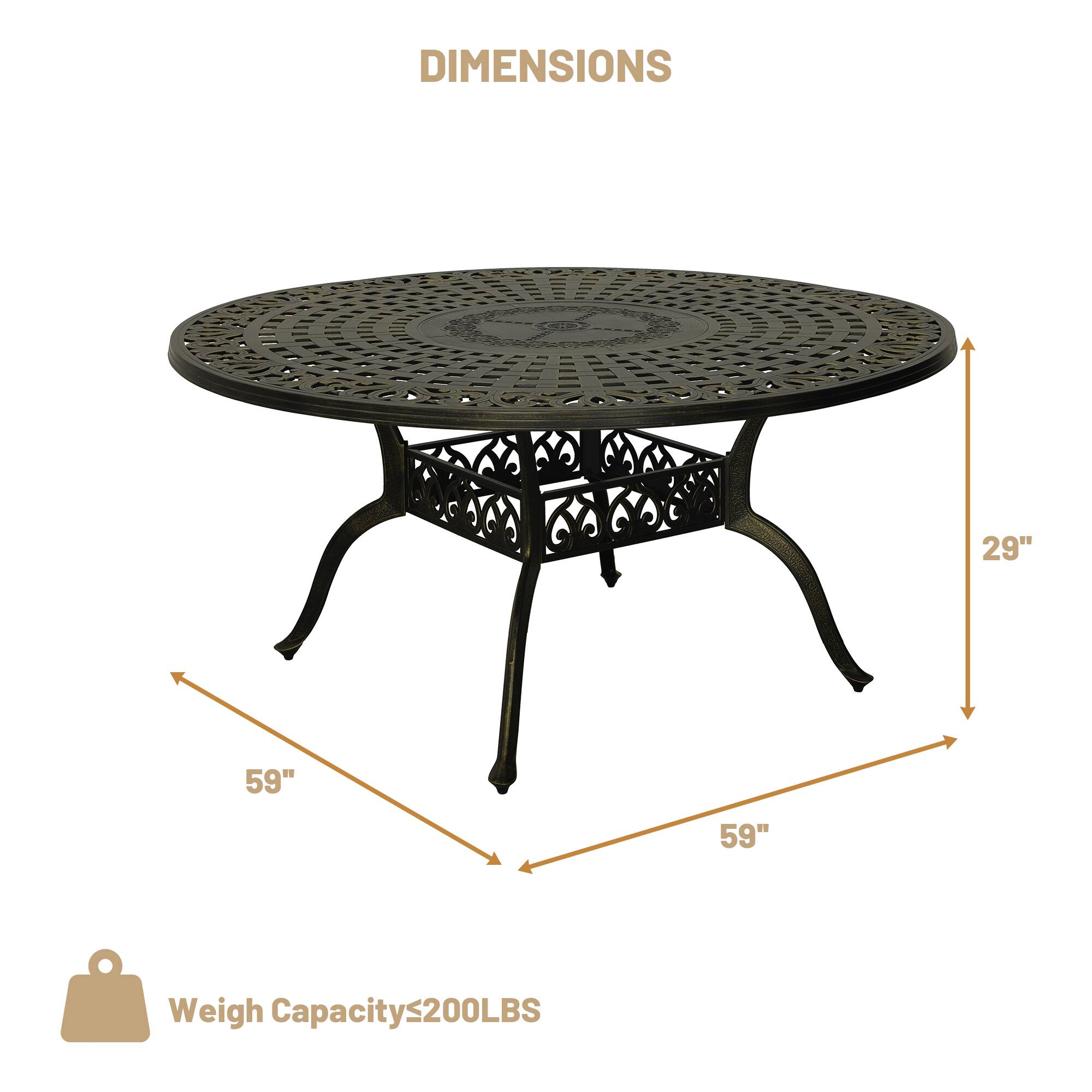 DIMENSIONS  
29"  
59"  
59"  
Weigh Capacity ≤ 200LBS