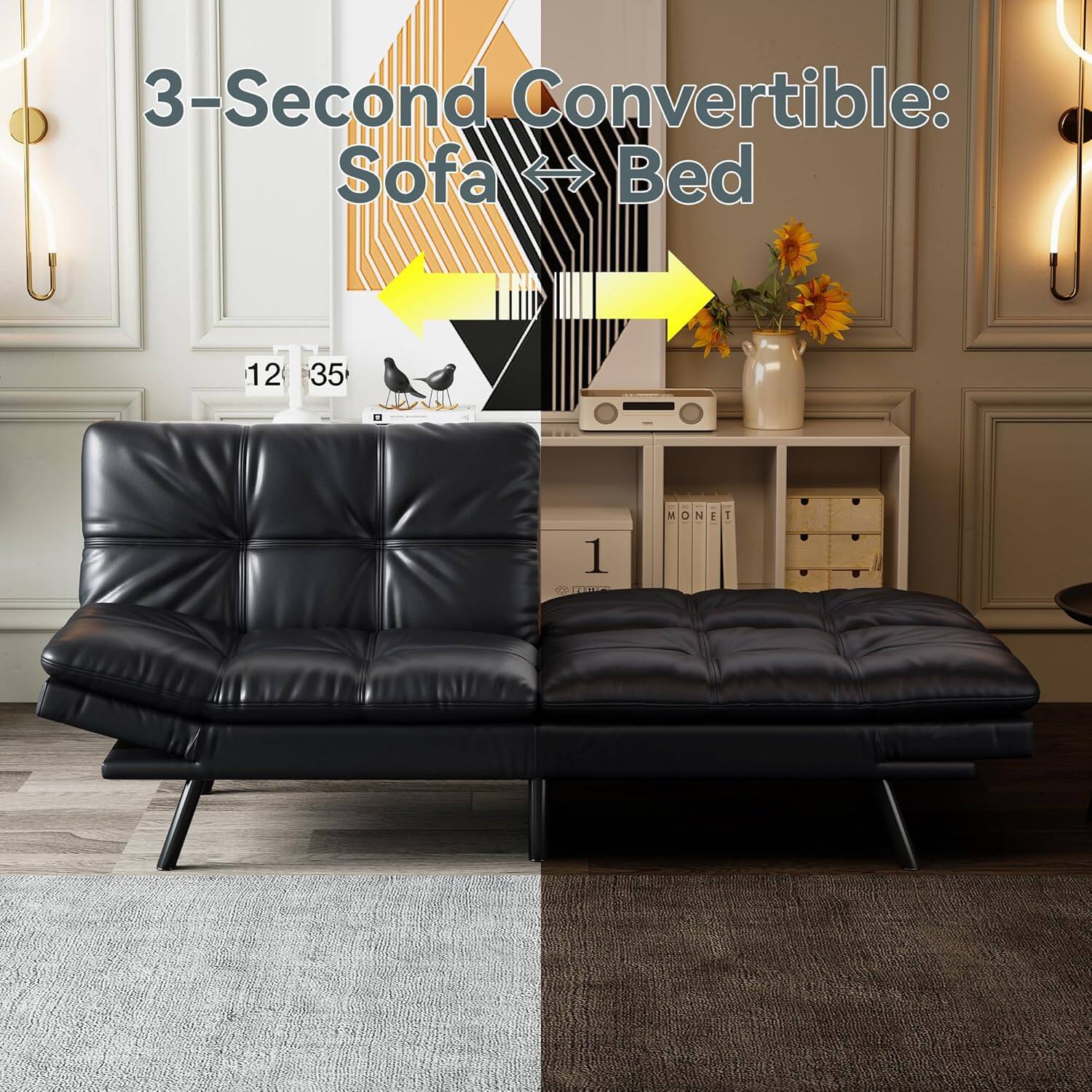 3-Second Convertible: Sofa → Bed