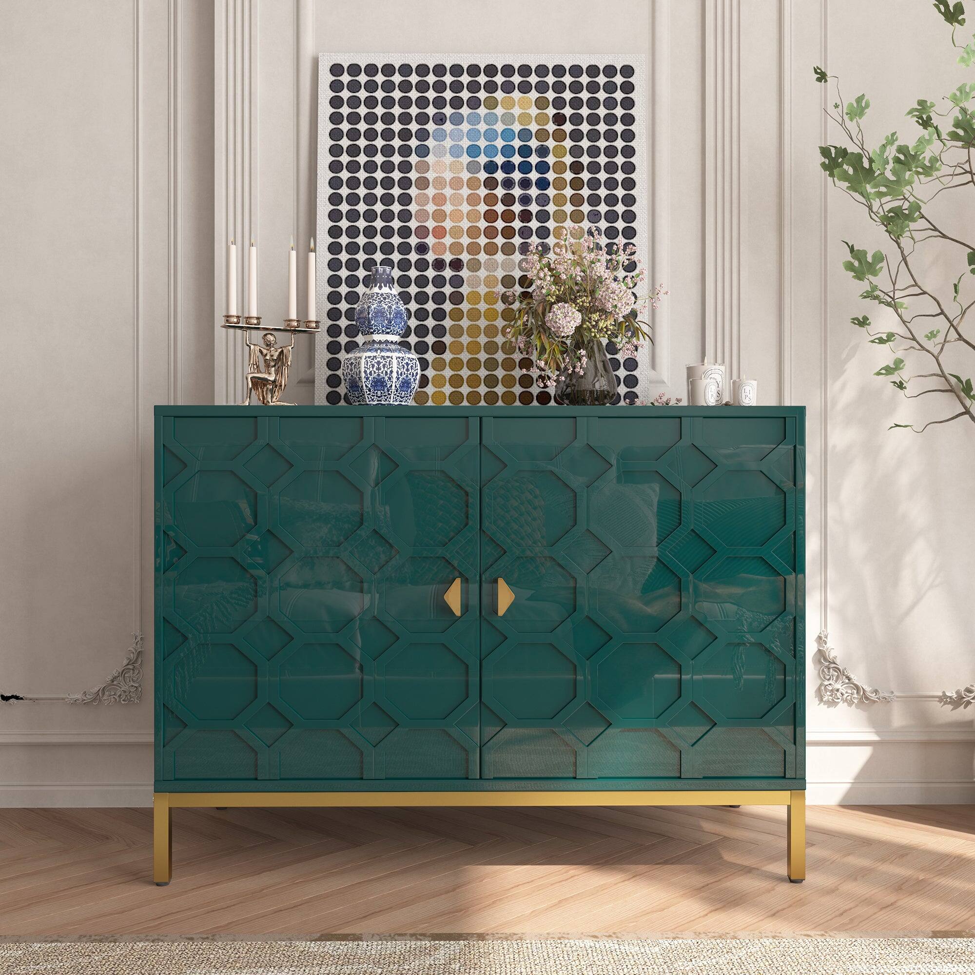 Alt View 2. Boyel Living - Freestanding Storage Cabinet 2-Door Accent Cabinet - Green.