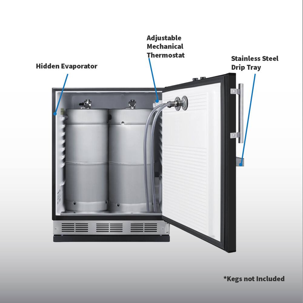 Hidden Evaporator Adjustable Mechanical Thermostat Stainless Steel Drip Tray *Kegs not Included