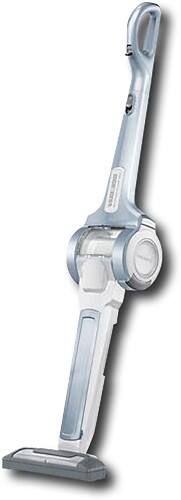 Front Standard. Black & Decker - Pivoting Bagless Cordless Stick Vac - White/Blue.
