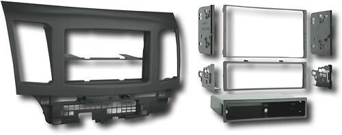 Angle. Metra - Dash Kit for Select 2008-2017 Mitsubishi Lancer DIN DDIN - Black.