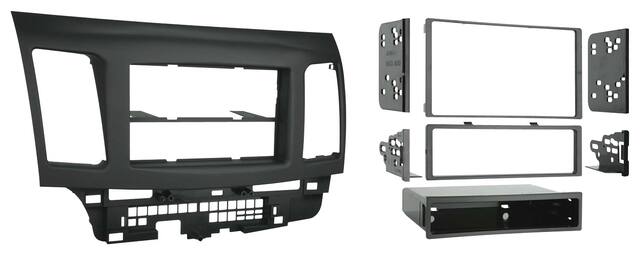 Front. Metra - Dash Kit for Select 2008-2017 Mitsubishi Lancer DIN DDIN - Black.