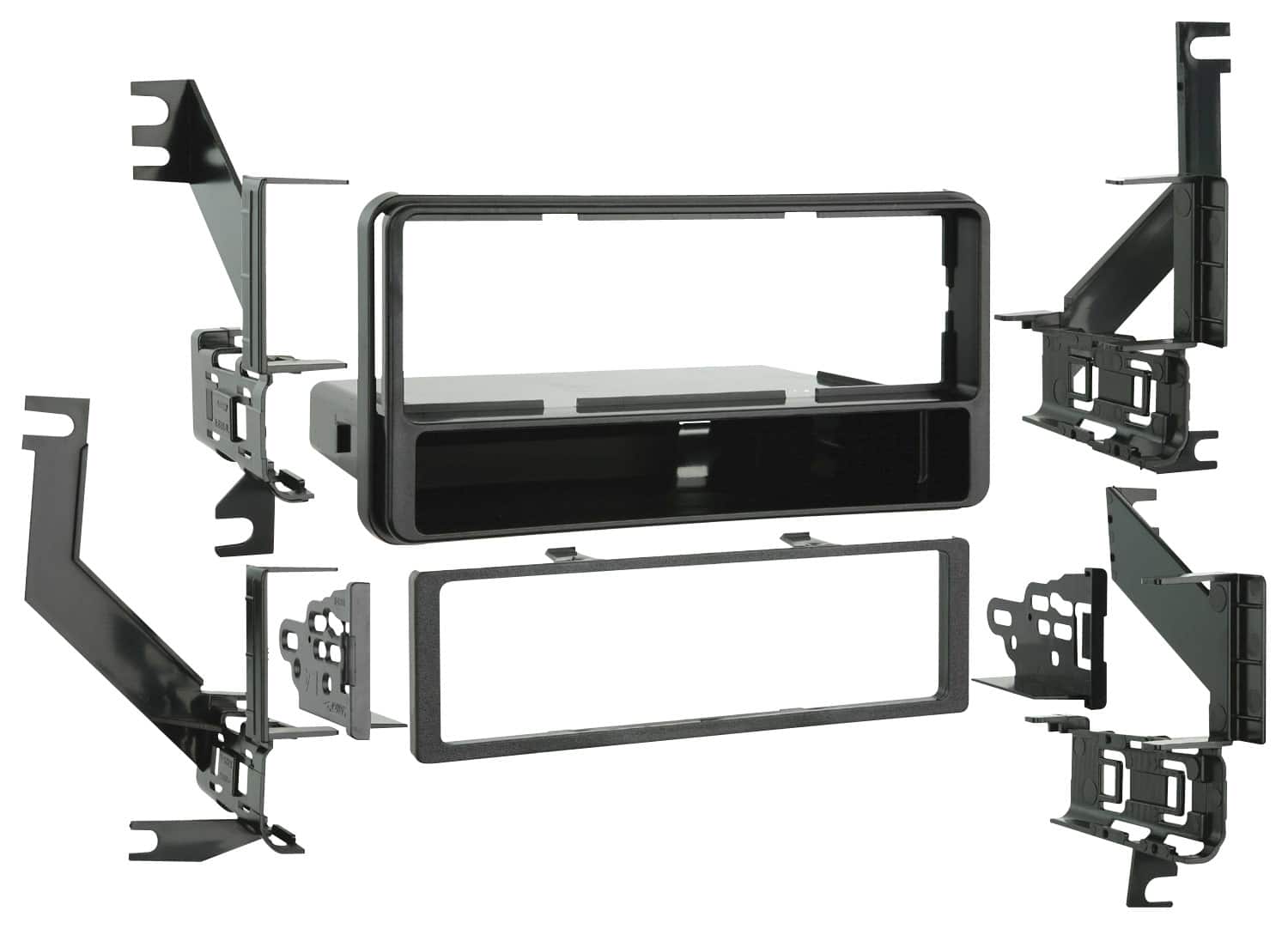 Front. Metra - Dash Kit for Select 2007-2012 Toyota Yaris DIN - Black.