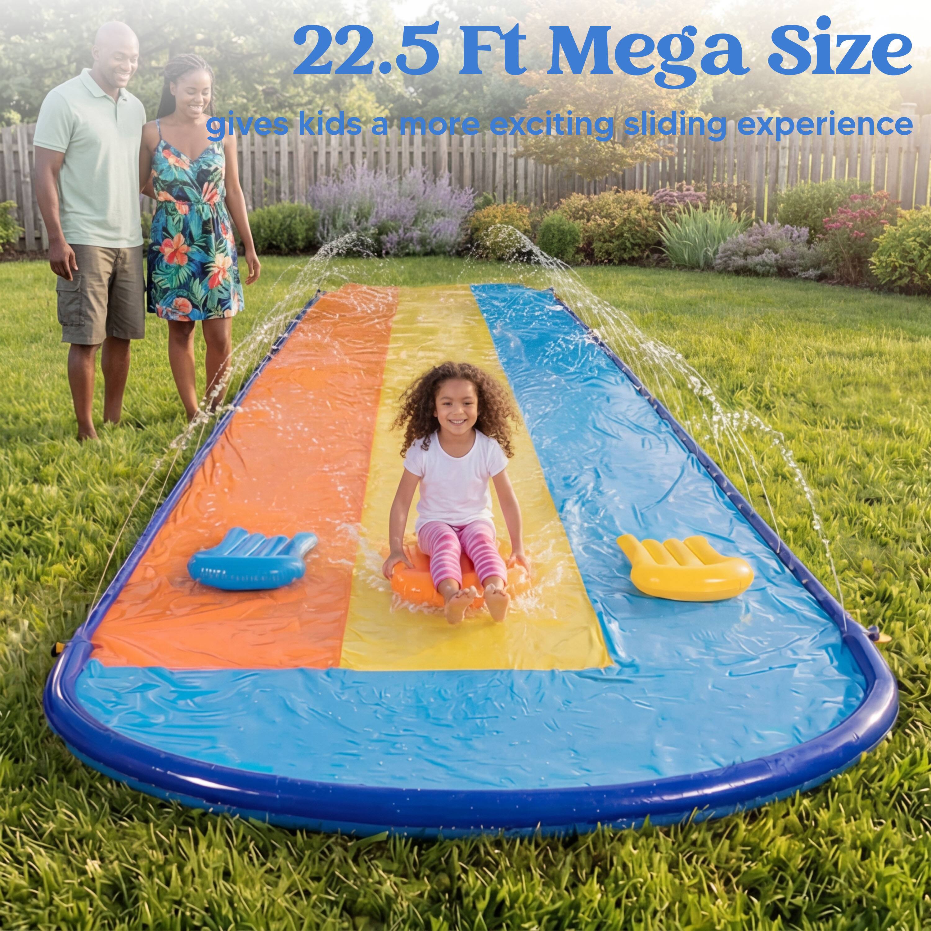 22.5 Ft Mega Size gives kids a more exciting sliding experience