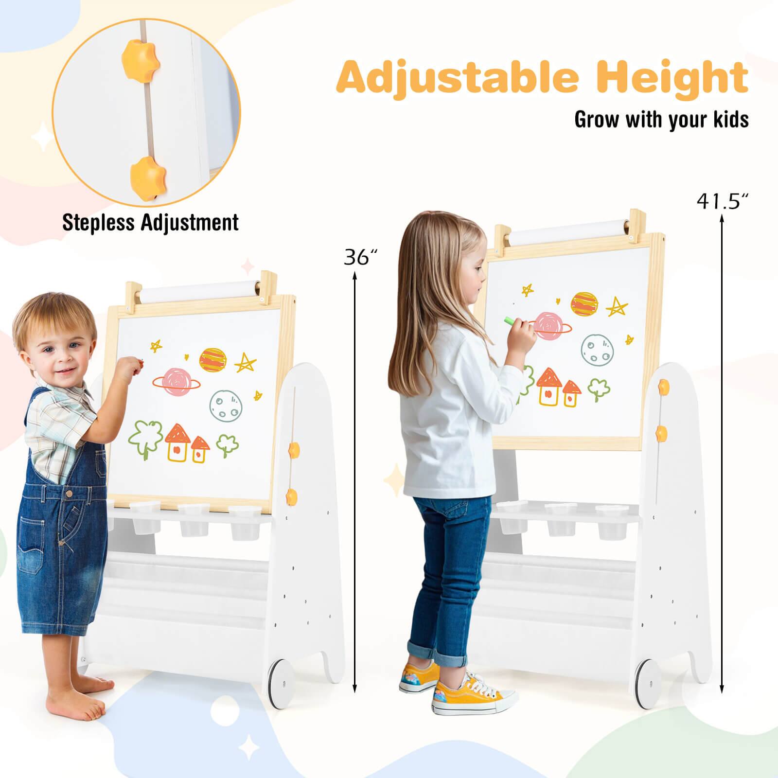 Adjustable Height  
Grow with your kids  

Stepless Adjustment  

36"  
41.5"