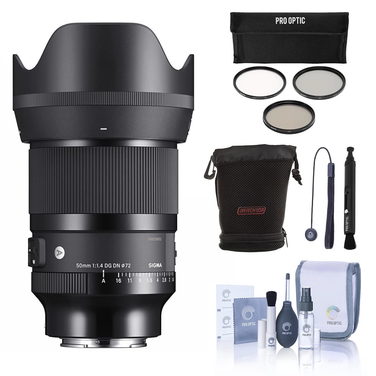 Bundle - Sigma - 50mm f/1.4 DG DN Art Lens for Sony E with Essential Kit