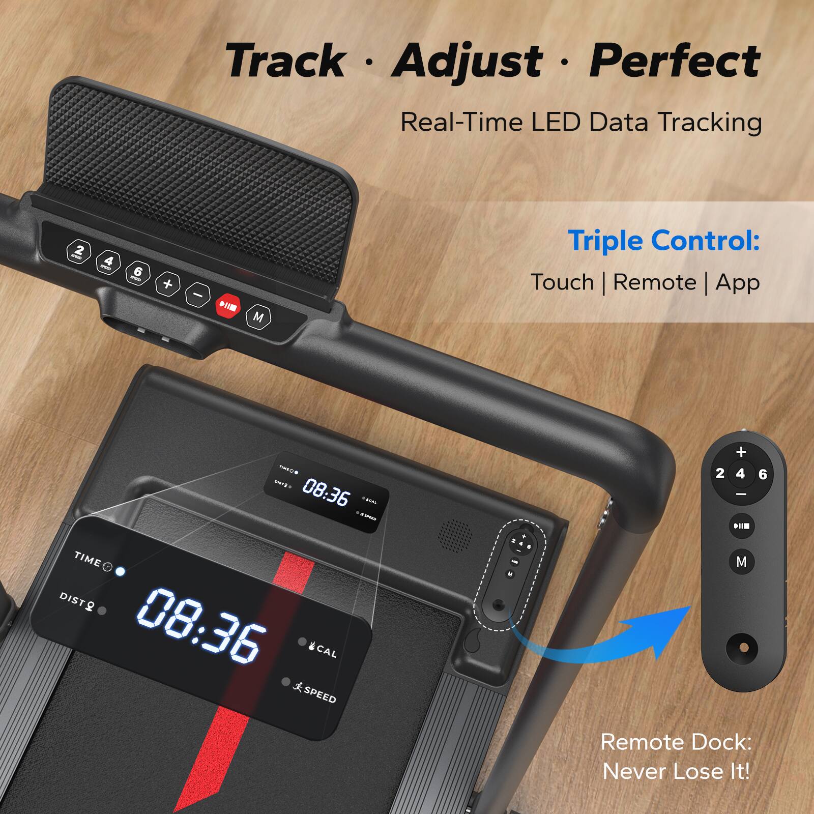 MERACH T05 2.5HP Smart 2 in 1 Folding Under Desk Treadmill Walking