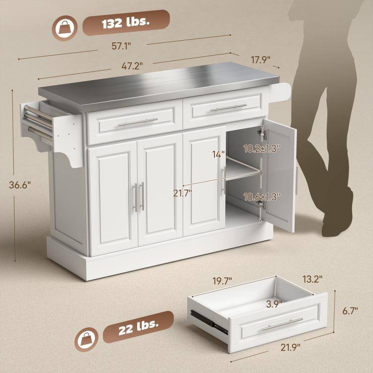 132 lbs.
57.1" 47.2"
17.9"
14"
10.2" 1.3"
36.6"
21.7"
10.6" 1.3"
19.7"
13.2"
22 lbs.
3.9" 21.9"
6.7"