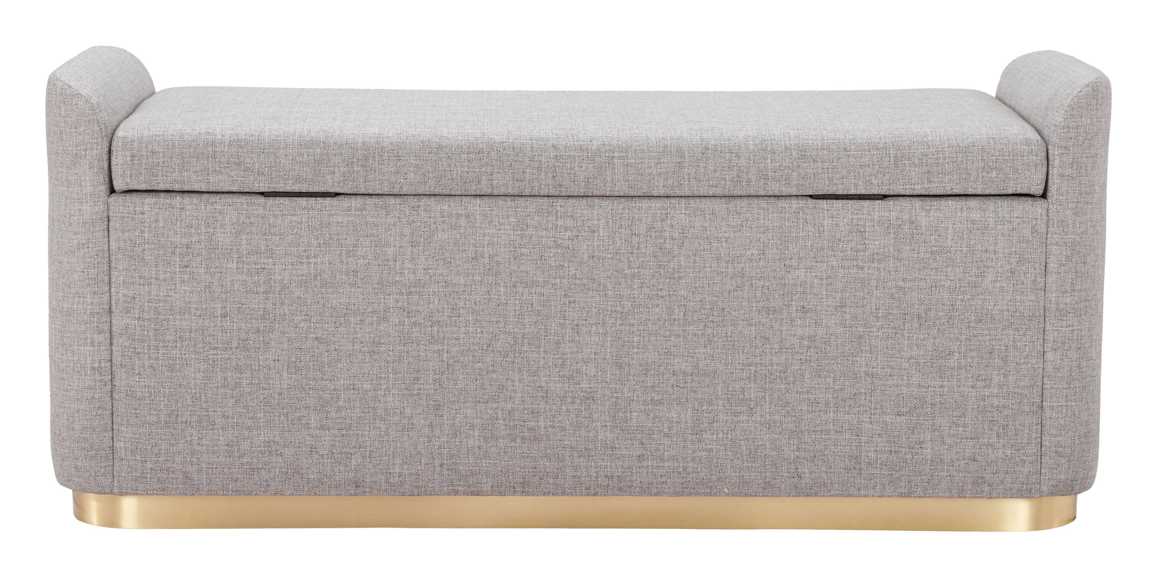 Alt View 2. Hivvago - Dobo Storage Bench Gray - Gray.