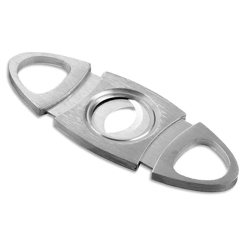 Angle. Prestige - Silver Guillotine Cigar Cutter - Silver Finish.