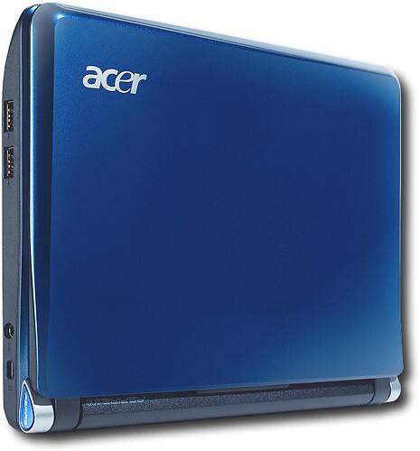 Front Standard. Acer - Aspire One Netbook with Intel® Atom™ Processor N270 - Blue.