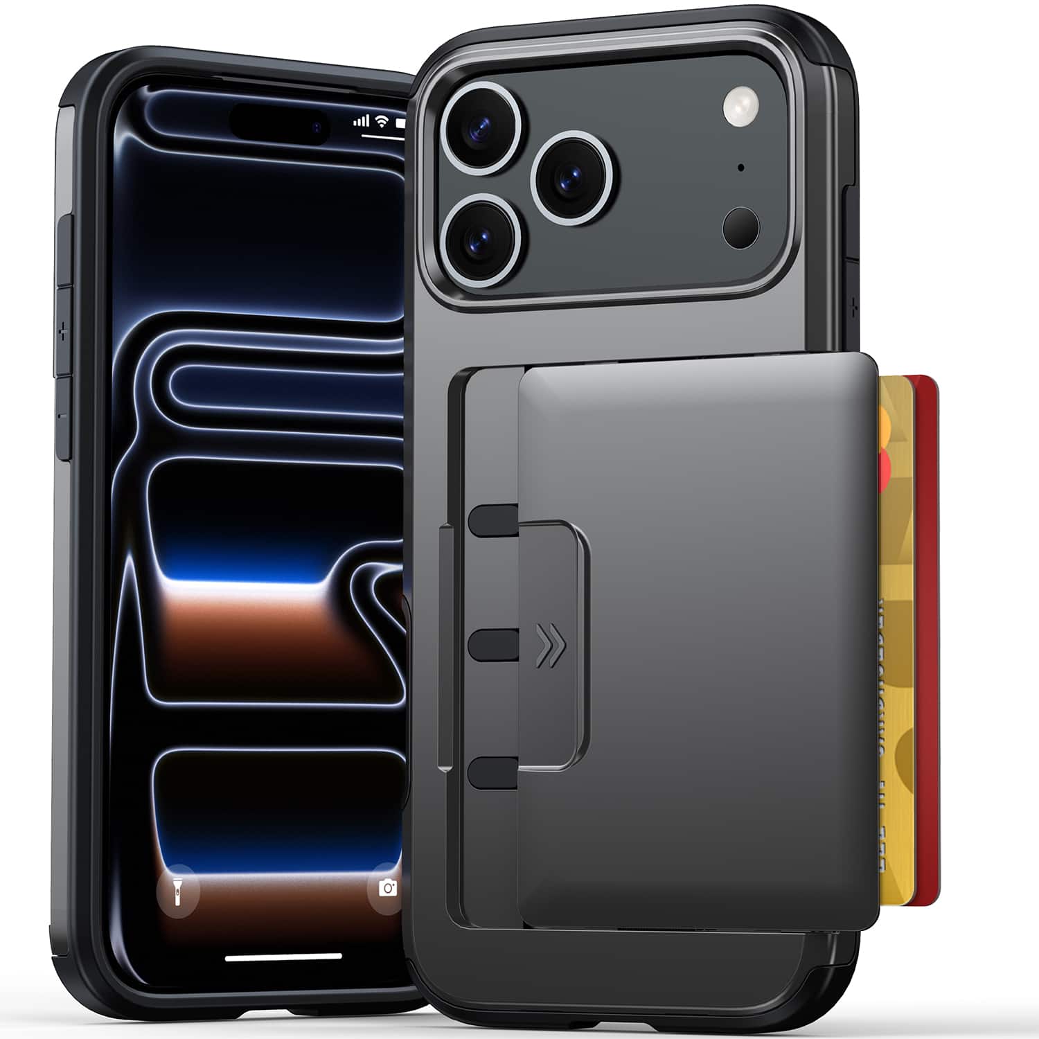 UUCOVER - Wallet Back Case for iPhone 17 Pro ,Shockproof TPU + PC Protective Cover with Hidden Credit Card Holder Case - Gray price history on PriceWatchPro