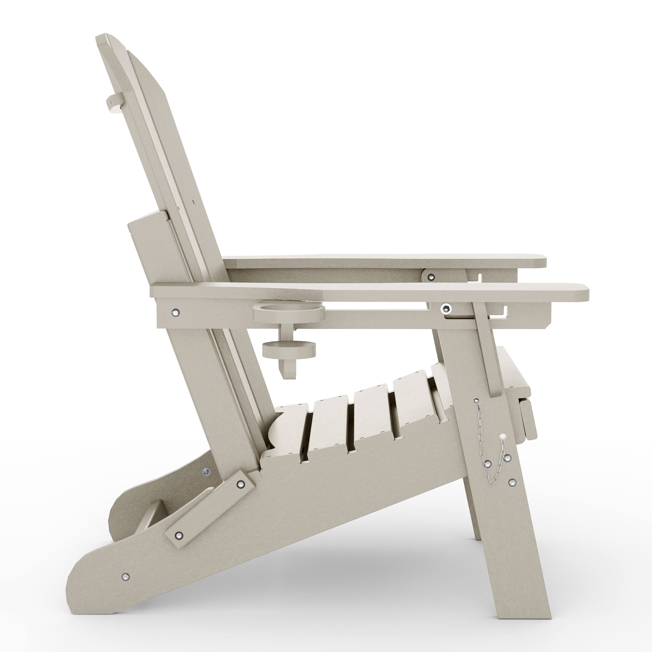 Left. WestinTrends - WestinTrends Malibu Folding Adjustable Adirondack Chair with Retractable Ottoman and Cup Holder - Sand.