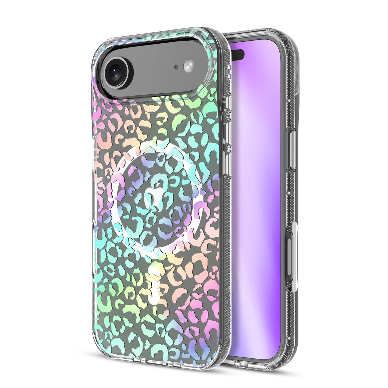 Front. Mybat Pro - MyBat Pro Mood Series MagSafe Case for Apple iPhone Air 6.5''- Holographic Leopard - Clear.